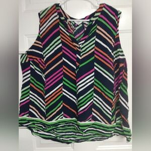 🦋 Crown & Ivy Multicolor Chevron Sleeveless Top Size 3X